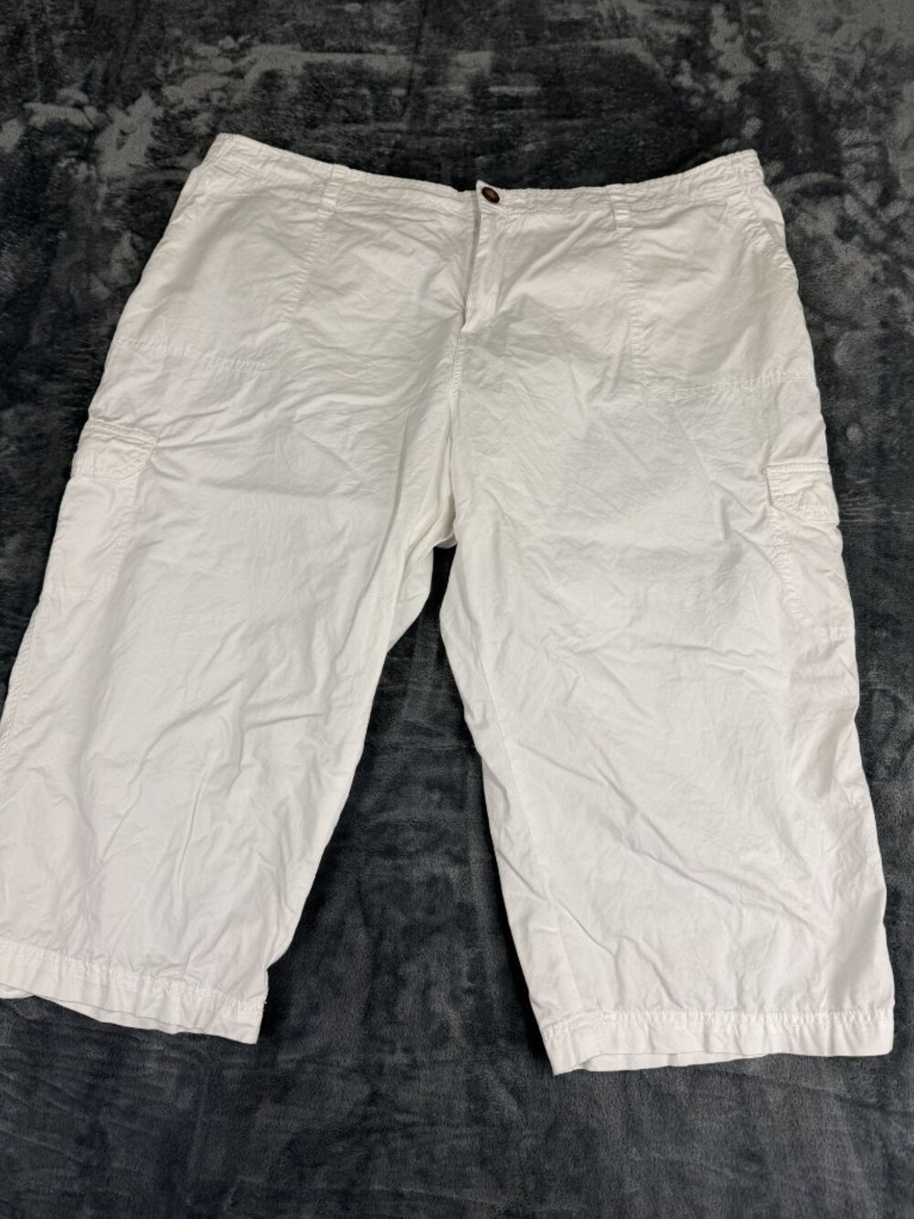 Merona Womens White Capri Pants Size 24W Elastic Waist